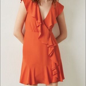 BCBG MaxAzria Deborah Orange Ruffle Dress 2